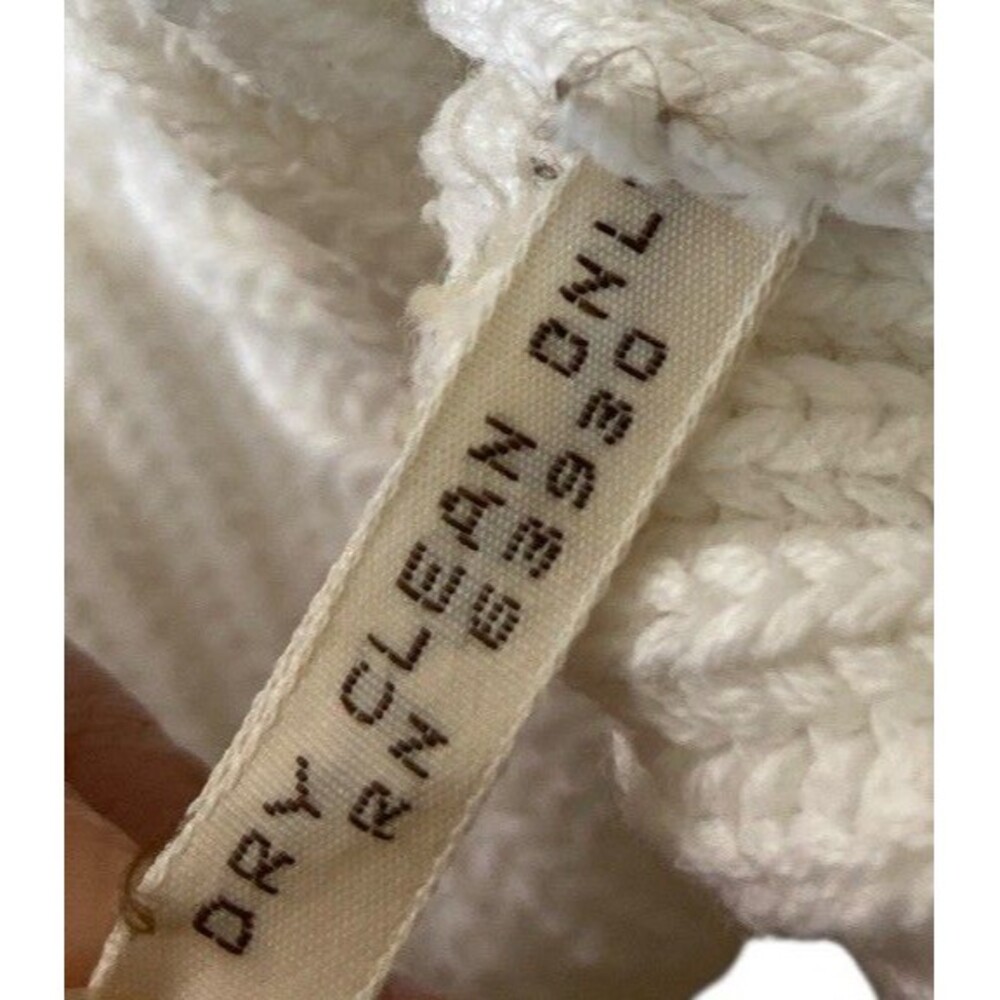 Vintage Lord & Taylor White Sweater L Hand-Framed 100% Cotton Woman’s Hong Kong‎ - Picture 9 of 9